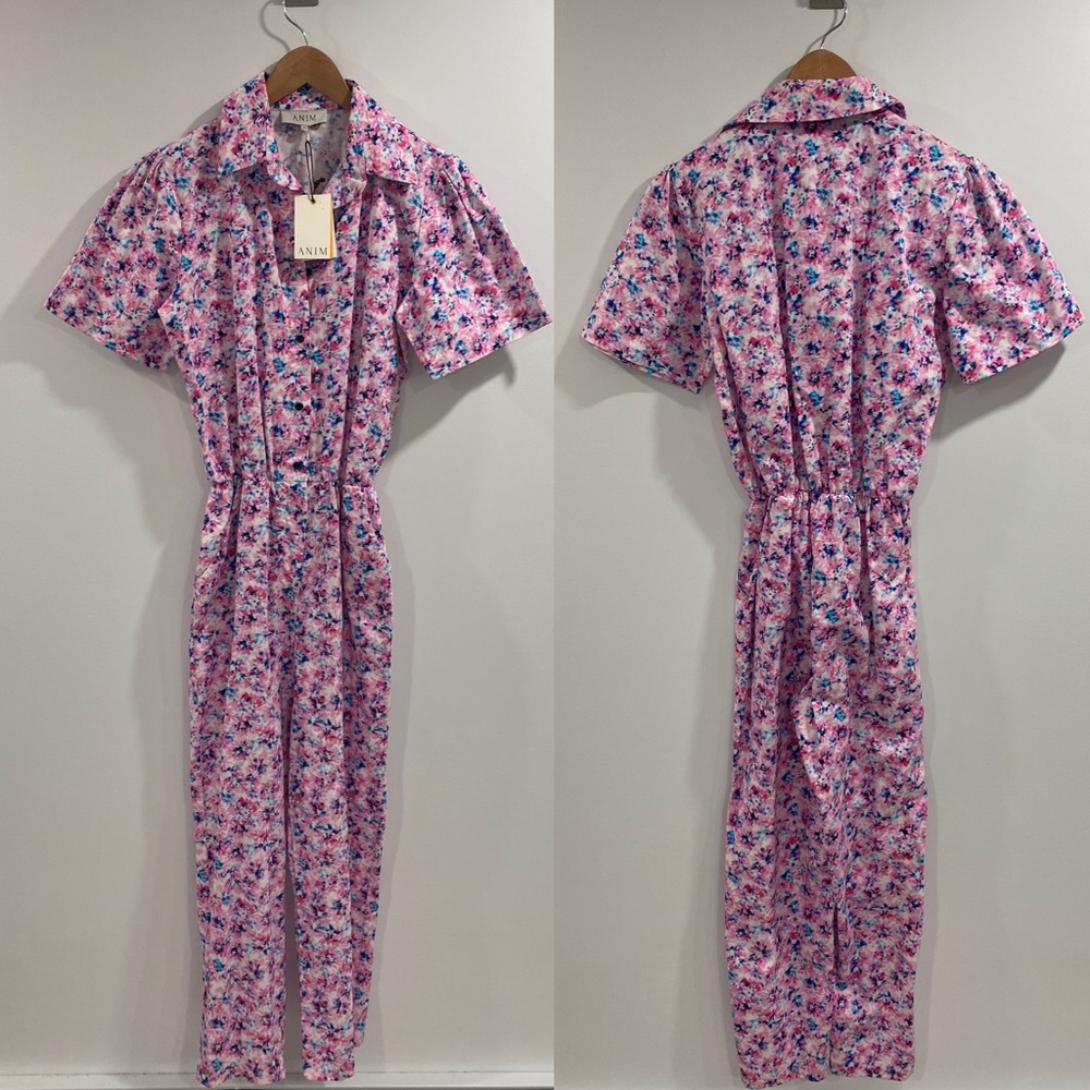 NWT Anim Living Cotton Pink Jumpsuit - Size XS